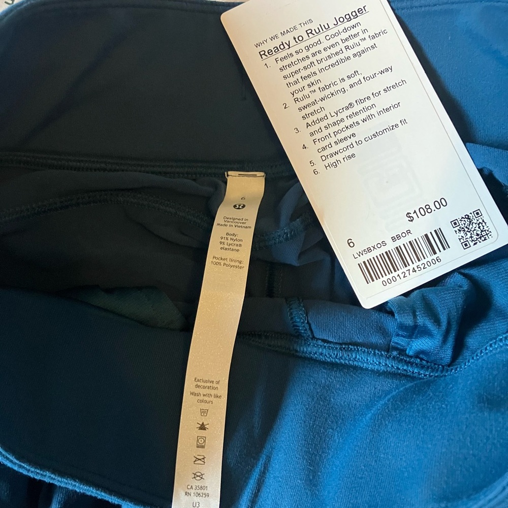 EUC Lululemon Ready To Rulu High-Rise Jogger, Sz 6, Blue Borealis - Picture 2 of 4
